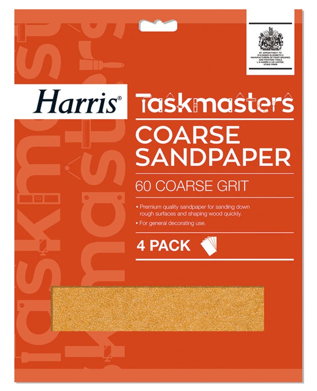 Harris Taskmasters Coarse Sandpaper - 4 Pack - Flying Dutchman Stores